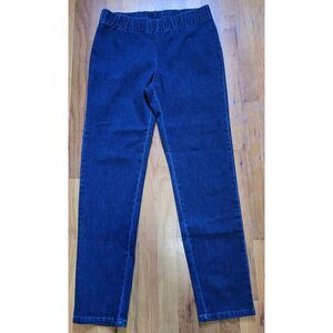 Soft Surroundings Womens Denim Pull On Skinny Jeans Sz M Stretch Elastic Waist
